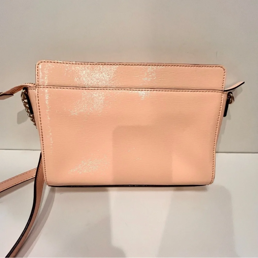 Kate Spade Purse Pink Bow Patent Leather Crossbody Bag Purse Zip Closure Spring